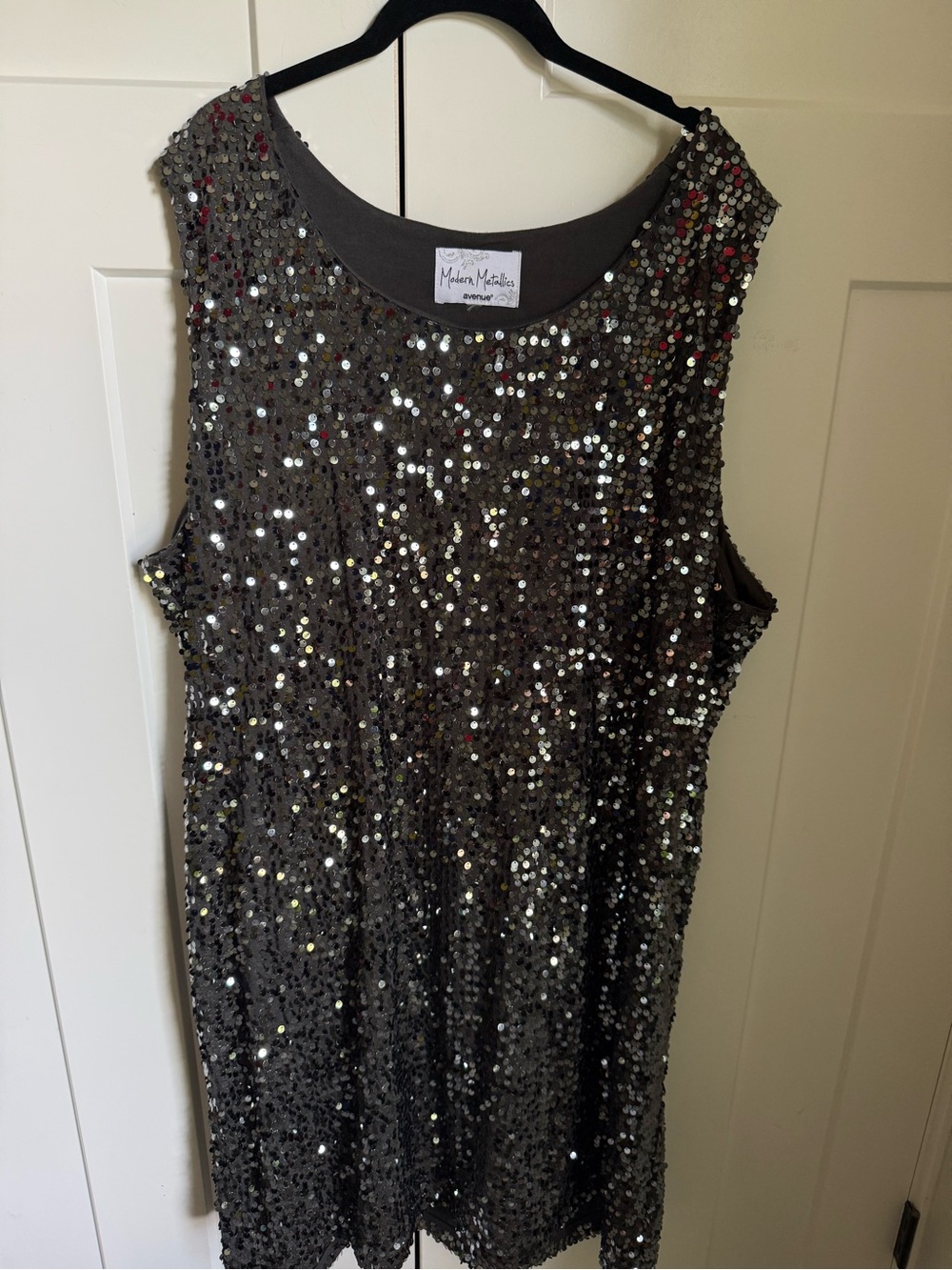 Modern Metallics Black Sequin Sleeveless Mini Dress size XL.